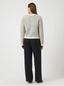 YASLIVIA LS SHORT KNIT CARDIGAN - BIRCH/DAZZLING BLUE