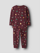 NMNVISMAS LS NIGHTSET - BURGUNDY  XMAS