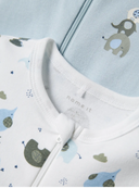 NBMNIGHTSUIT 2P ZIP ELEPHANT  BABY BLUE