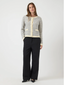 YASLIVIA LS SHORT KNIT CARDIGAN - BIRCH/DAZZLING BLUE