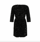 VIFAITH  BOATNECK 3/4 DRESS - BLACK BEAUTY