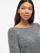 VIMARLEY L/S KNIT PULLOVER - MEDIUM GREY MELANGE