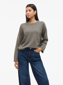 VILIGA L/S O-NECK KNIT TOP - FALCON/MELANGE