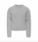 KOGPIUMO GLITTER L/S O- NECK KNIT - LIGHT GREY MELANGE