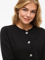VISWAY O-NECK L/S BUTTON KNIT CARDIGAN BLACK BEAUTY