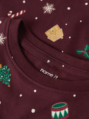 NMNVISMAS LS NIGHTSET - BURGUNDY  XMAS