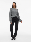 VIMARLEY L/S KNIT PULLOVER - MEDIUM GREY MELANGE