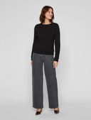 VIDALO O-NECK L/S KNIT TOP -BLACK