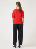 YASLENA SS KNIT PULLOVER - FIERY RED