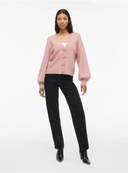 VIRADIA L/S ROSE CARDIGAN - PINK NECTAR