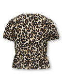 KOGCLARA LIFE S/S BOW SHIRT WVN  BLACK/WITH CLARA