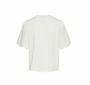 YASLEX SS TOP W. EMB SLEEVES - HVIT