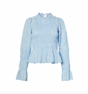 YASRAVA LS SMOCK TOP - SKYWAY/STAR WHITE
