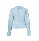 YASRAVA LS SMOCK TOP - SKYWAY/STAR WHITE