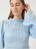 YASRAVA LS SMOCK TOP - SKYWAY/STAR WHITE