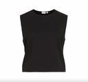 VILANNA S/L BUTTON TOP - BLACK