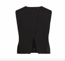 VILANNA S/L BUTTON TOP - BLACK