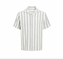 JJECOBA JORCOBA STRIPE RESORT SHIRT SS SN JNR - CLOUD DANCER