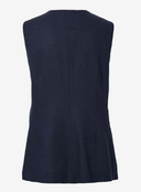 YASAGANA LINEN BLEND WAISTCOAT - NAVY BLAZER