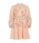 VIZANILA GIL L/S SHORT DRESS/DC/LN/1 PEACH PARFAINT