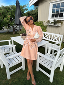 VIZANILA GIL L/S SHORT DRESS/DC/LN/1 PEACH PARFAINT