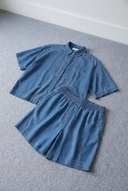 VITEVIRA 2/4 SHIRT/VOL MEDIUM BLUE DENIM