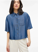 VITEVIRA 2/4 SHIRT/VOL MEDIUM BLUE DENIM