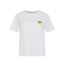 VINORA S/S T-SHIRT - BRIGHT WHITE/SEQUINS/EMB LEMON