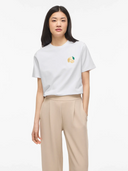 VINORA S/S T-SHIRT - BRIGHT WHITE/SEQUINS/EMB LEMON