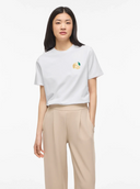 VINORA S/S T-SHIRT - BRIGHT WHITE/SEQUINS/EMB LEMON