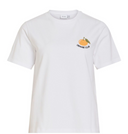 VINORA S/S T-SHIRT - BRIGHT WHITE EMB ORANGE