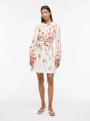 VIELMA BAI O-NECK L/S SHORT DRESS CLOUD DANCER/BAI
