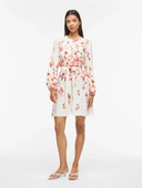 VIELMA BAI O-NECK L/S SHORT DRESS CLOUD DANCER/BAI