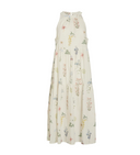 VICLEA S/L HALTERNECK ANKLE DRESS - BIRCH/BIG FLOWER
