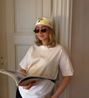 VIMONIE EMB S/S O-NECK/RN - SNOW WHITE EMB LEMONS
