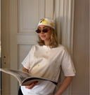 VIMONIE EMB S/S O-NECK/RN - SNOW WHITE EMB LEMONS