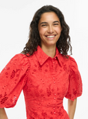VISMILLA 2/4 SHORT DRESS - HIBISCUS