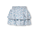 KMGBELLE LAYERED SMOCK SKORT - FADED DENIM/DITSY FLOW