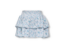 KMGBELLE LAYERED SMOCK SKORT - FADED DENIM/DITSY FLOW