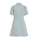 VISOL 2/4 PUFF SLEEVE DENIM DRESS - LIGHT BLUE DENIM