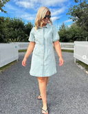 VISOL 2/4 PUFF SLEEVE DENIM DRESS - LIGHT BLUE DENIM