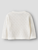 NBFDESINA LS SHORT KNIT CARD BABY - CLOUD DANCER