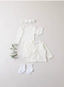 NBFDESINA LS SHORT KNIT CARD BABY - CLOUD DANCER