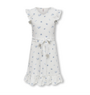 KOGHILLARY V NECK DRESS - CLOUD DANCER BLUE FLOWERS