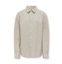 OSJCAIDEN LIFE LS LINEN SHIRT - CHINCHILLA