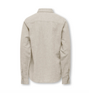 OSJCAIDEN LIFE LS LINEN SHIRT - CHINCHILLA