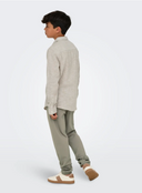 OSJCAIDEN LIFE LS LINEN SHIRT - CHINCHILLA