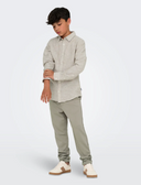 OSJCAIDEN LIFE LS LINEN SHIRT - CHINCHILLA