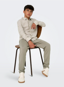 OSJCAIDEN LIFE LS LINEN SHIRT - CHINCHILLA