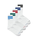 JACDANNY TENNIS SOCKS 5 PACK JNR - WHITE/BLACK LOGO BELLWETHER BLUE
